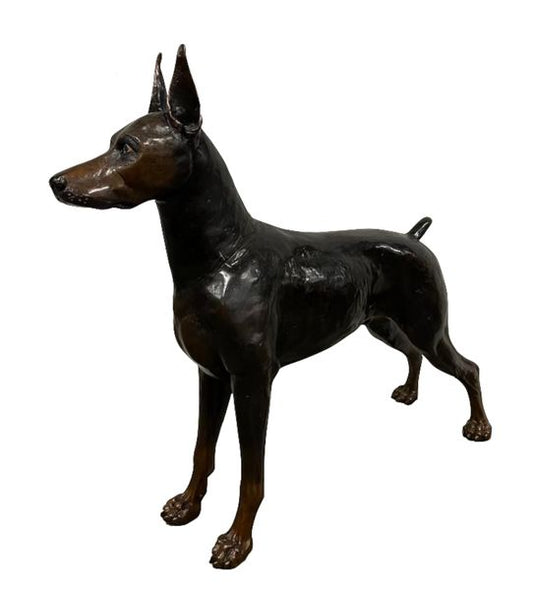 Bronze Skulptur "Bronzener Dobermann" - vintage-shop-24