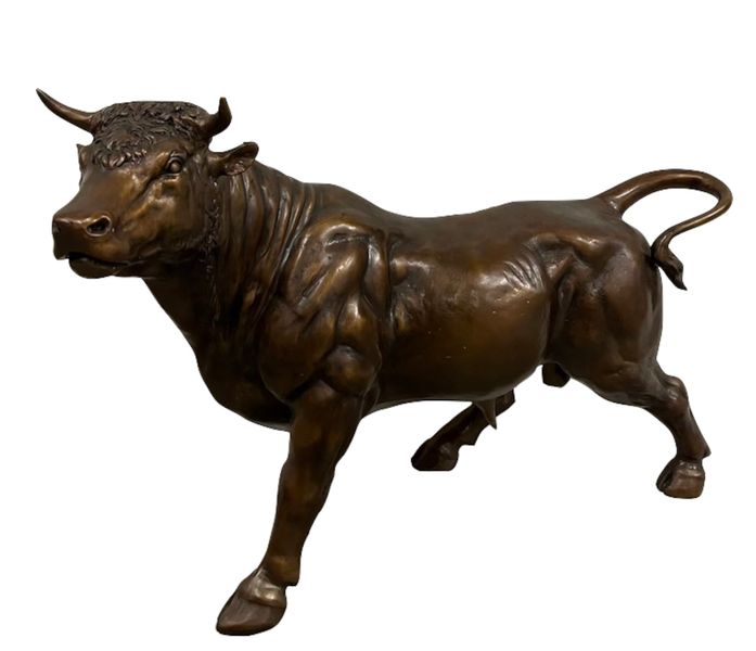 Bronze Skulptur "bronzener Stier" - vintage-shop-24