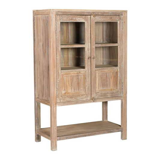 hochbeinige Holz Vitrine im Landhausstil