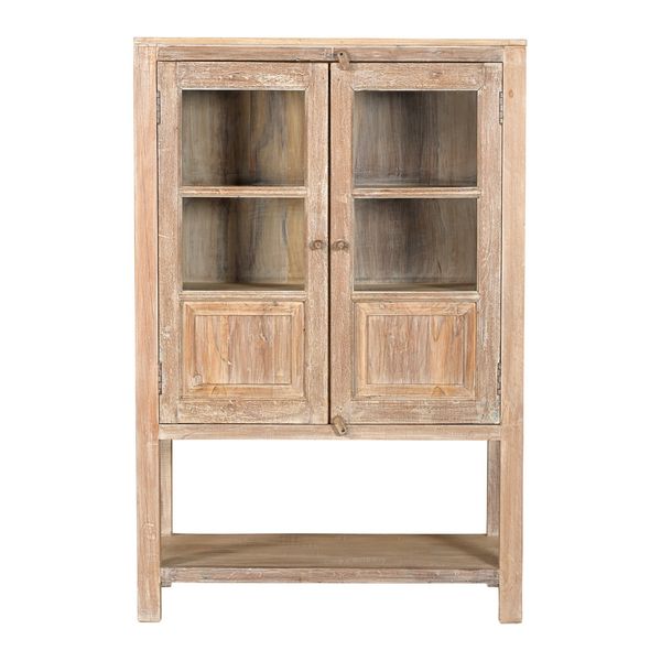 hochbeinige Holz Vitrine im Landhausstil