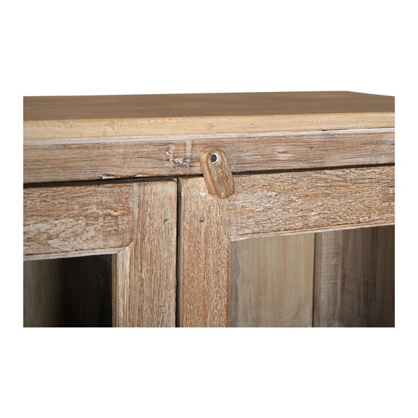 hochbeinige Holz Vitrine im Landhausstil