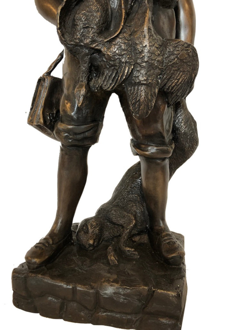 Bronze Skulptur "Jäger Junge" H 55 cm - vintage-shop-24