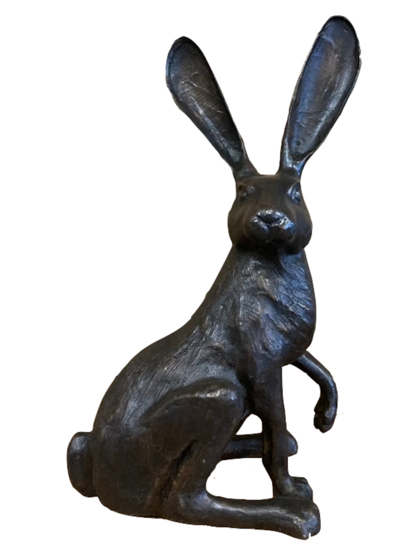 Bronze Skulptur "sitzender Hase" H 57 cm - vintage-shop-24