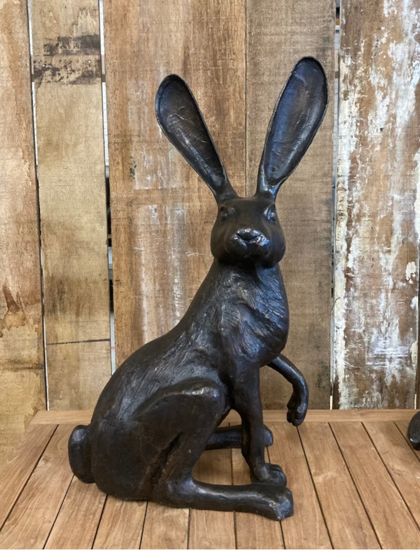 Bronze Skulptur "sitzender Hase" H 57 cm - vintage-shop-24
