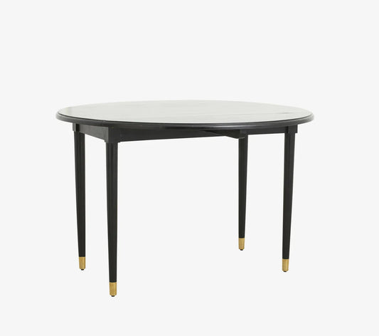 Esstisch TELLA rund 120 cm schwarz-gold - modernes Wohndesign