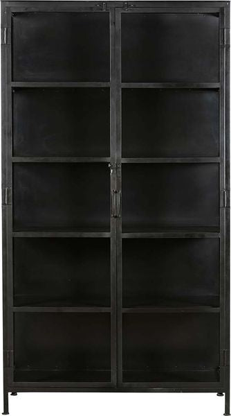 Metall Vitrine schwarz 2 Türen H 200 cm