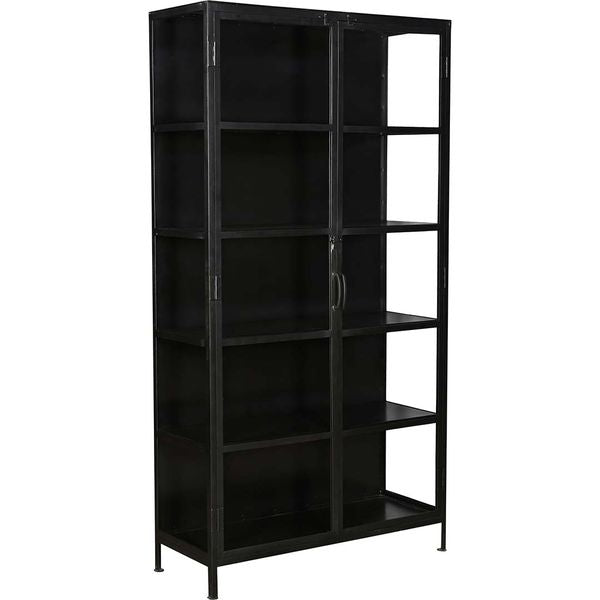 Metall Vitrine schwarz 2 Türen H 200 cm