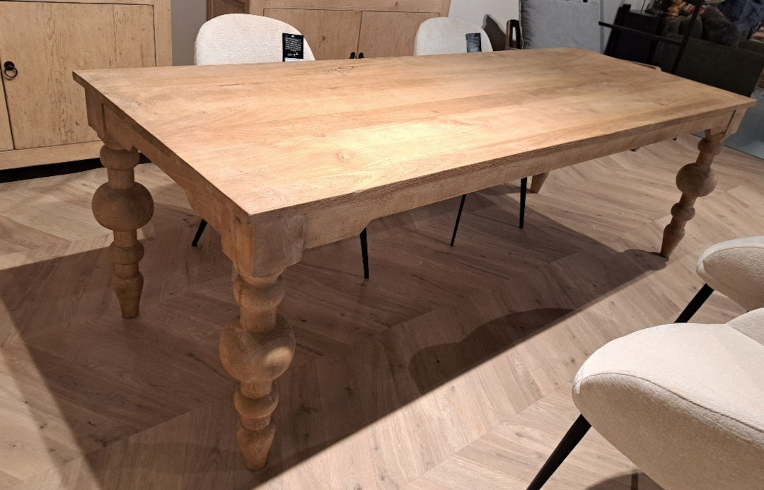 Esstisch, Holztisch, Stil: Landhaus, Größe: L 240 x T 90 x H 76 cm, Material: Massivholz, Farbe: natur unbehandelt