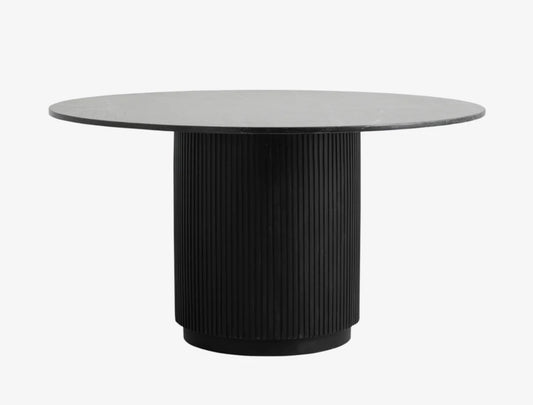 Runder schwarzer Marmor-Esstisch - modernes Wohndesign