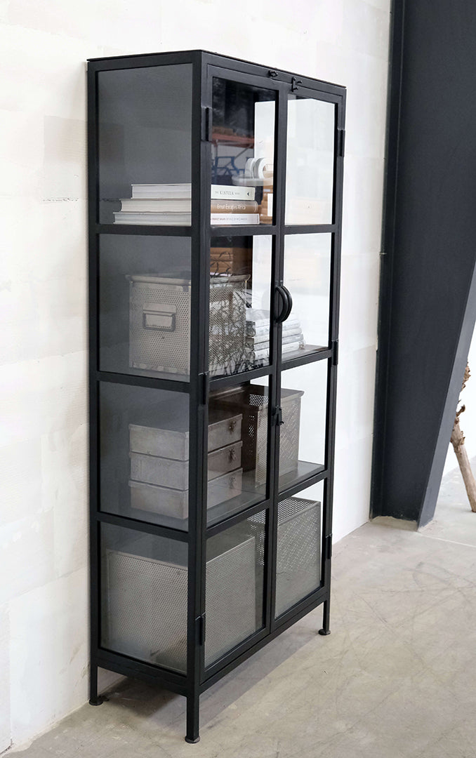 Industrial Metall Vitrine JILLA H 176 cm - vintage-shop-24