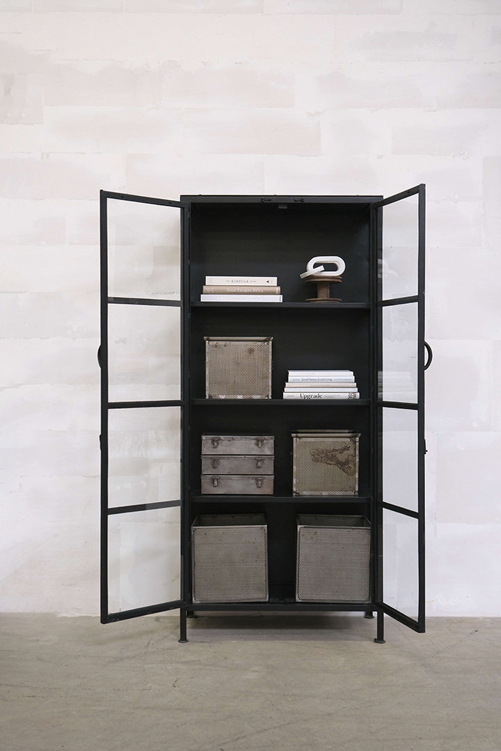 Industrial Metall Vitrine JILLA H 176 cm - vintage-shop-24