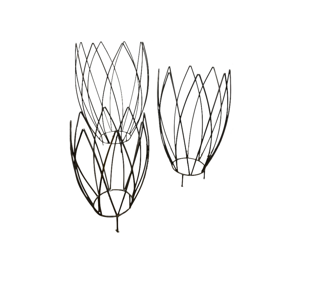 Garten Rankhilfe Eisen Tulpen 3er Set - vintage-shop-24