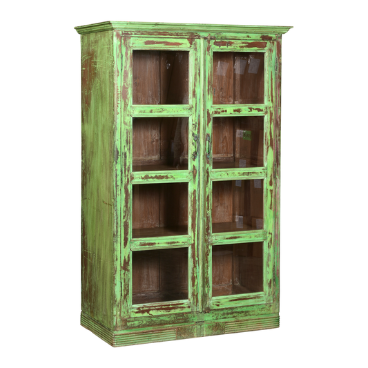 Alte Vitrine vintage Grün Unikat - vintage-shop-24