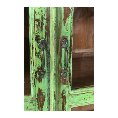 Alte Vitrine vintage Grün Unikat - vintage-shop-24
