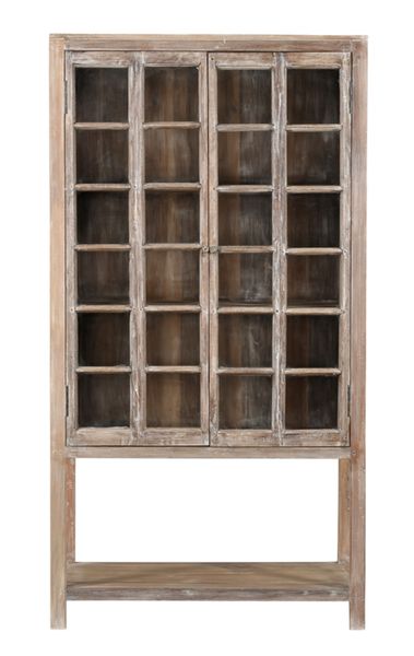 Holz Vitrine PAUL Landhausstil -  vintage-shop-24.com
