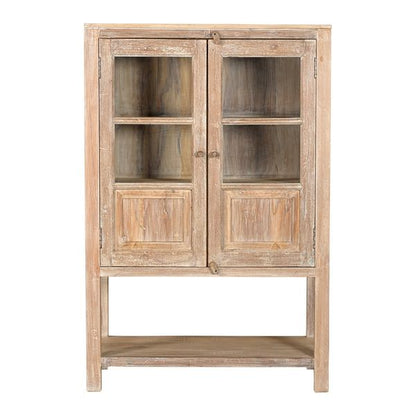 hochbeinige Holz Vitrine im Landhausstil