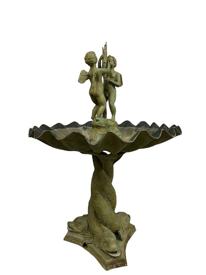 Garten Brunnen Bronze mit Skulpturen - Vintage-Shop-24