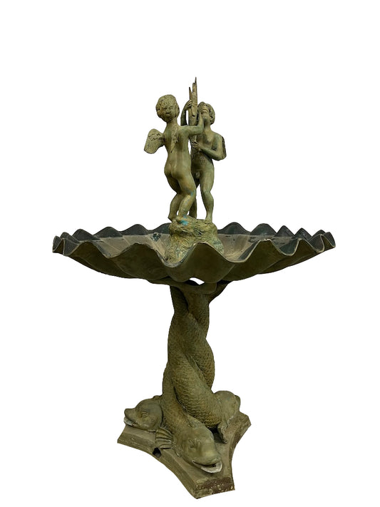 Garten Brunnen Bronze mit Skulpturen - Vintage-Shop-24