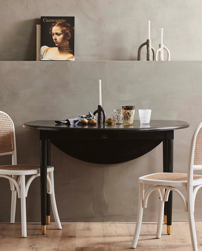 Esstisch TELLA rund 120 cm schwarz-gold - modernes Wohndesign