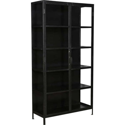 Metall Vitrine schwarz 2 Türen H 200 cm