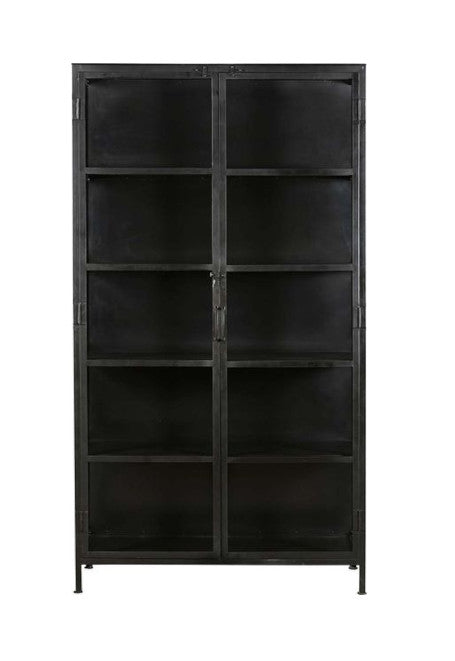 Metall Vitrine schwarz 2 Türen H 200 cm