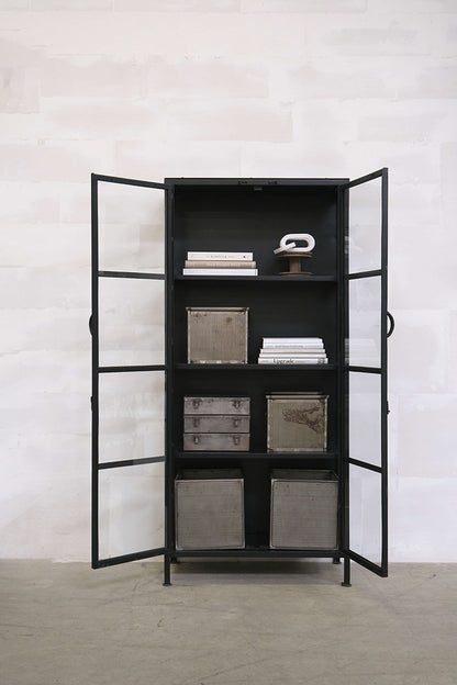 Industrial Metall Vitrine JILLA H 176 cm - vintage-shop-24