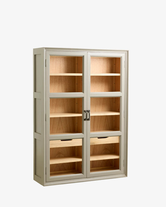 Wandvitrine Holz grau-natur - modernes Wohndesign