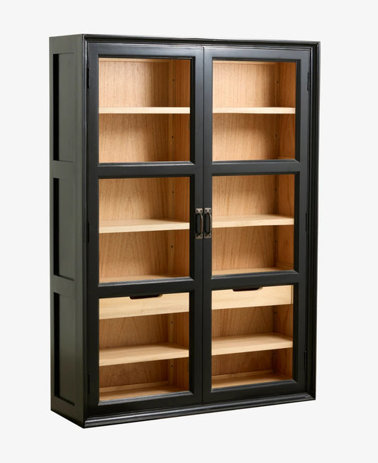 Wandvitrine Holz schwarz-natur - modernes Wohndesign