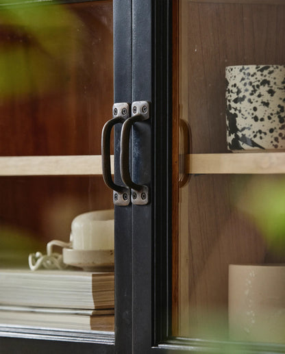 Wandvitrine Holz schwarz-natur - modernes Wohndesign
