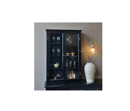 Wandvitrine matt schwarz - vintage Wohndesign